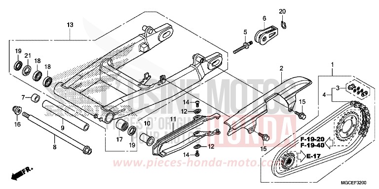 BRAS OSCILLANT de CB1100 ABS GRAPHITE BLACK (NHB01) 2014